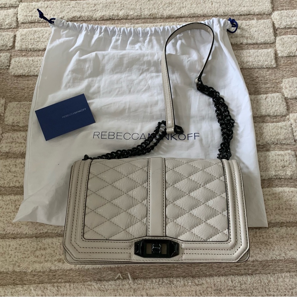 Rebecca Minkoff Quilted Love Crossbody With Chain Inset